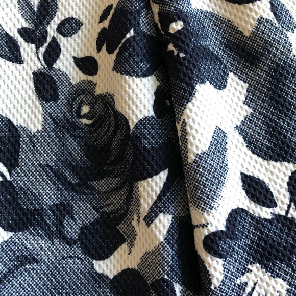 Aqua blue and white floral mini dress - Picture 3 of 5